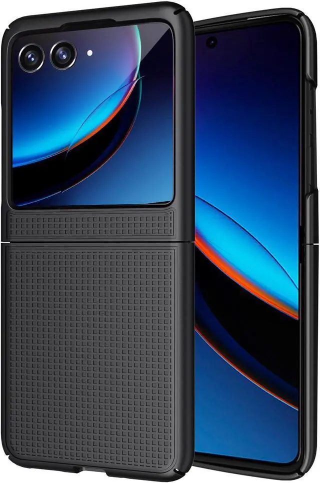 Black Grid Textured Hard Case Slim Cover for Motorola RAZR Plus (2023 ...