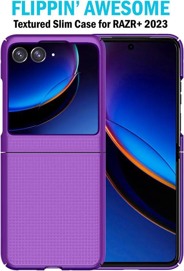 Purple Textured Hard Case Slim Phone Cover for Motorola RAZR Plus (2023 ...