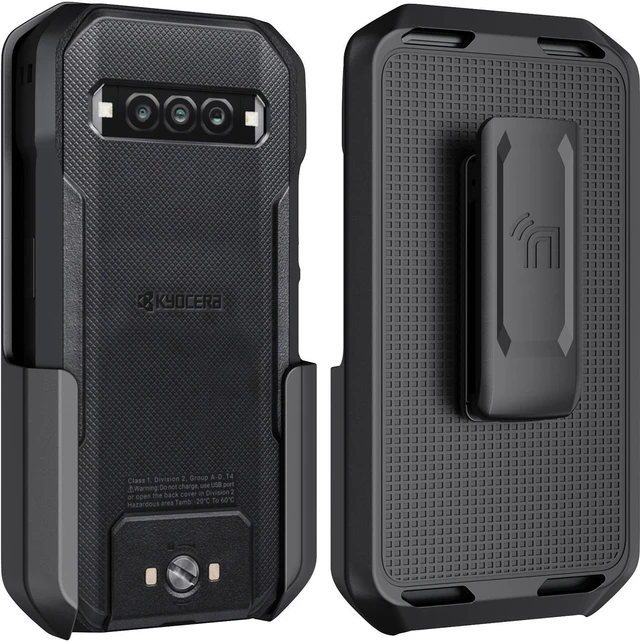 Alt view image 2 of 7 - Black Anchor Lock Belt Clip Holster Case for Kyocera DuraForce Pro 3