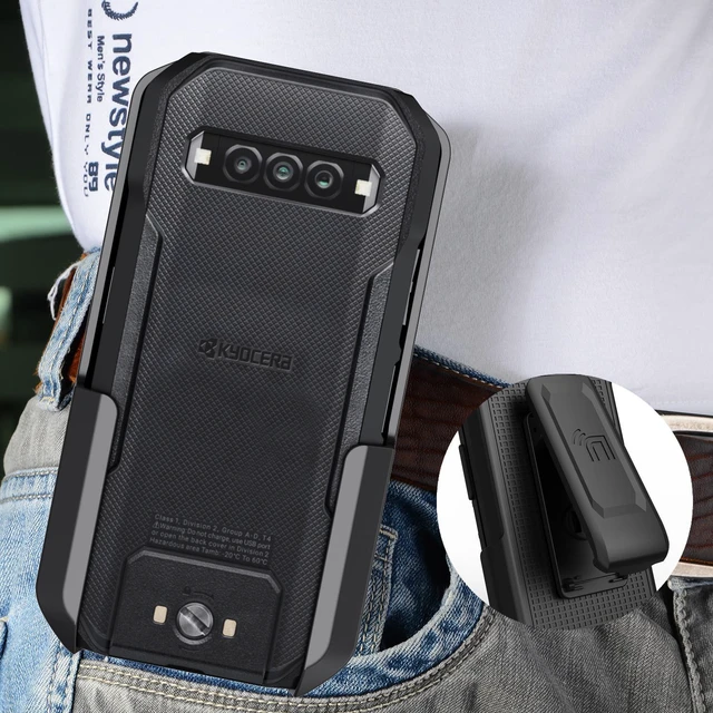 Alt view image 6 of 7 - Black Anchor Lock Belt Clip Holster Case for Kyocera DuraForce Pro 3