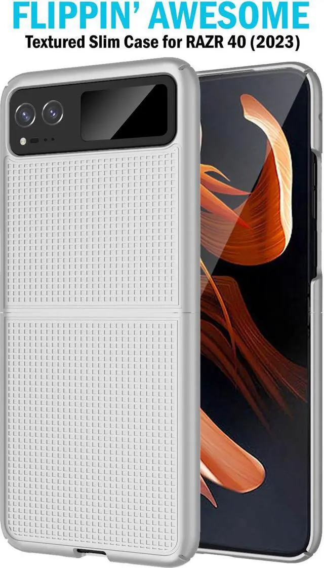 Alt view image 2 of 7 - Pearl White Hard Case Slim Phone Cover for Motorola RAZR 2023 (aka RAZR 40)