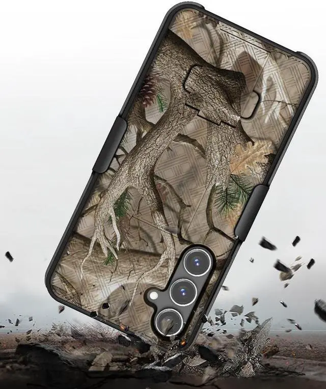 Alt view image 5 of 7 - Slim Case and Belt Clip Combo for Samsung Galaxy S23 FE Phone (2023) - Bush Camo