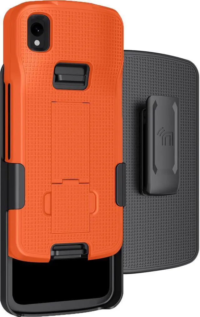 Main image of Bright Orange Case Cover Stand and Belt Clip Holster for Zebra TC22 TC27 Scanner