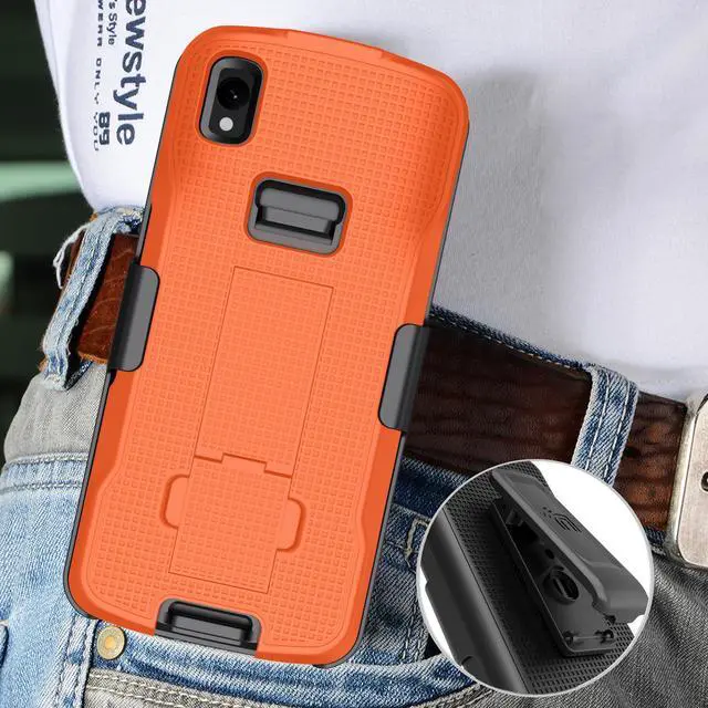 Alt view image 7 of 7 - Bright Orange Case Cover Stand and Belt Clip Holster for Zebra TC22 TC27 Scanner