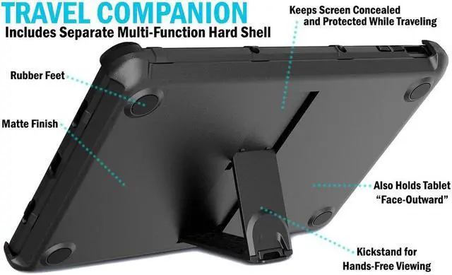 Alt view image 7 of 7 - Special Ops Case and Travel Cover Stand for Google Pixel Tablet (2023) - Black
