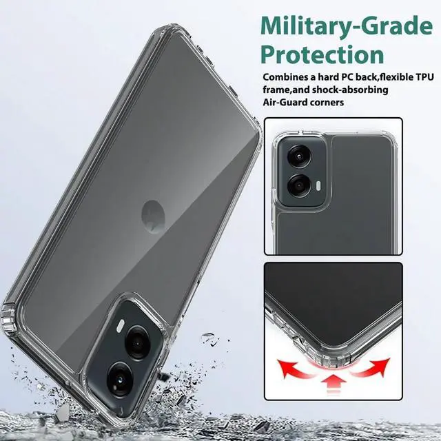 Alt view image 4 of 5 - AquaFlex Anti-Shock Clear Case Slim Cover for Moto G Power 5G 2024