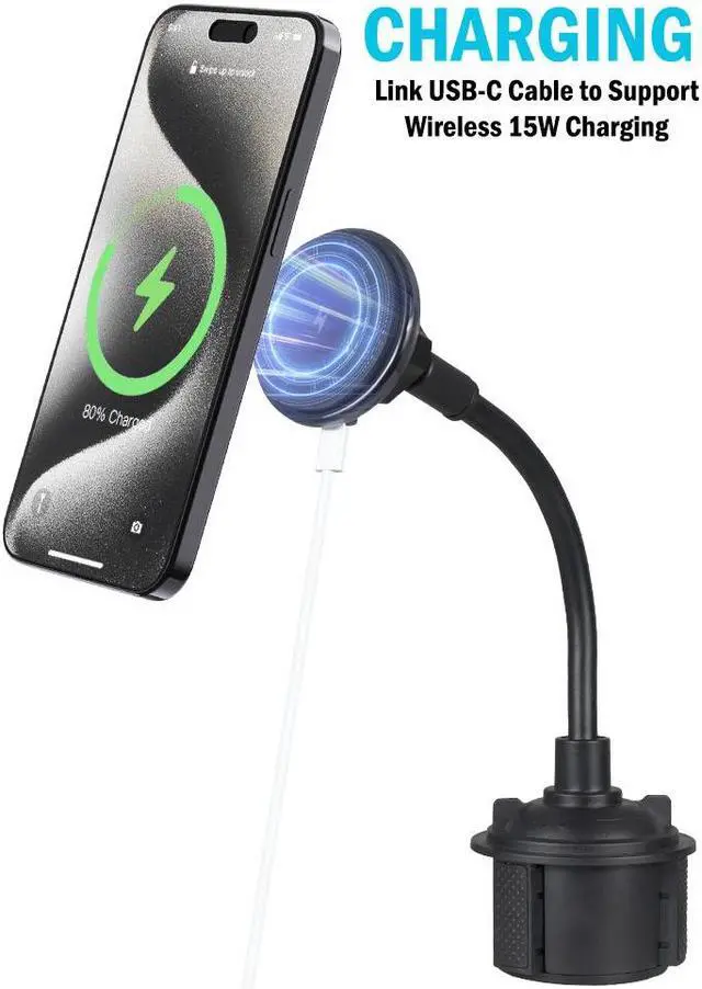 Alt view image 4 of 7 - Cup Holder Phone Car Mount (Compatible with Magsafe) - for iPhone 16 15 14 13