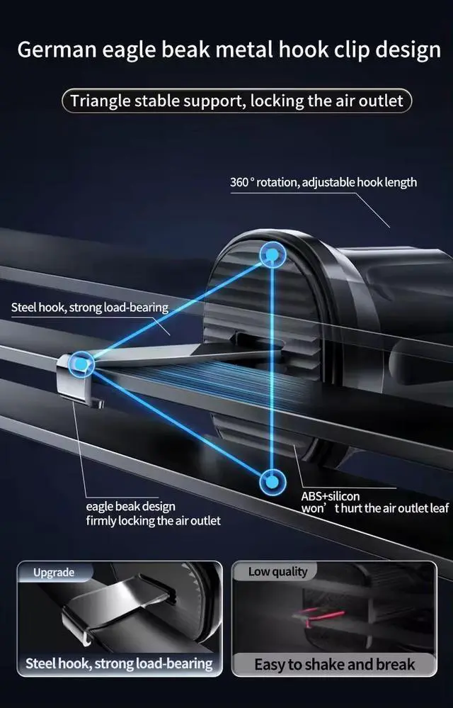 Alt view image 6 of 7 - Car AC Vent Phone Mount Charger (Compatible with Magsafe) - for iPhone 16 15 14