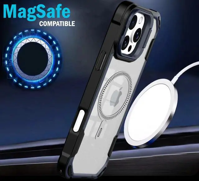 Alt view image 4 of 6 - Camera Stand Case for iPhone 16 Pro - Compatible with MagSafe - Hale Navy Black