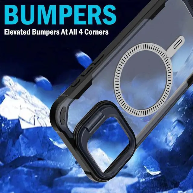 Alt view image 3 of 6 - Camera Stand Case for iPhone 16 Pro - Compatible with MagSafe - Hale Navy Black