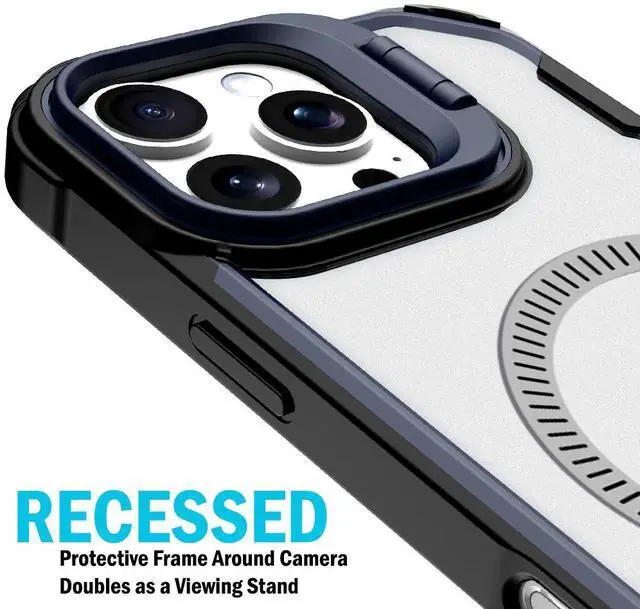 Alt view image 6 of 6 - Camera Stand Case for iPhone 16 Pro - Compatible with MagSafe - Hale Navy Black
