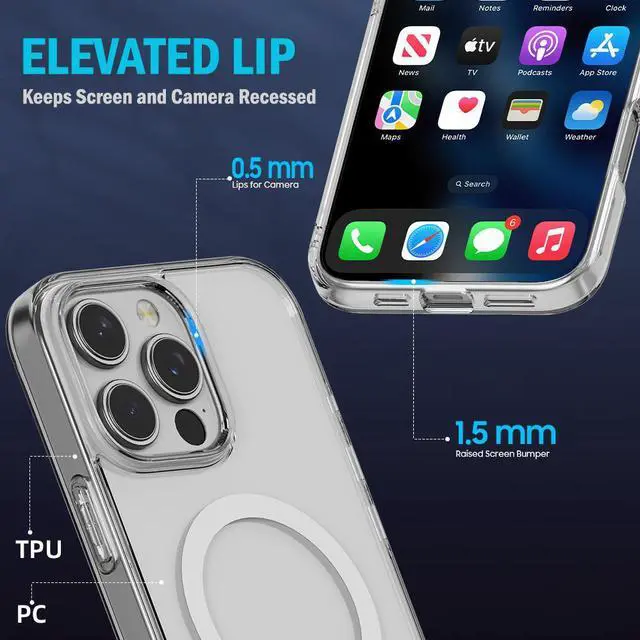 Alt view image 4 of 6 - Case for iPhone 16 Pro Max - Compatible with MagSafe - Crystal Clear