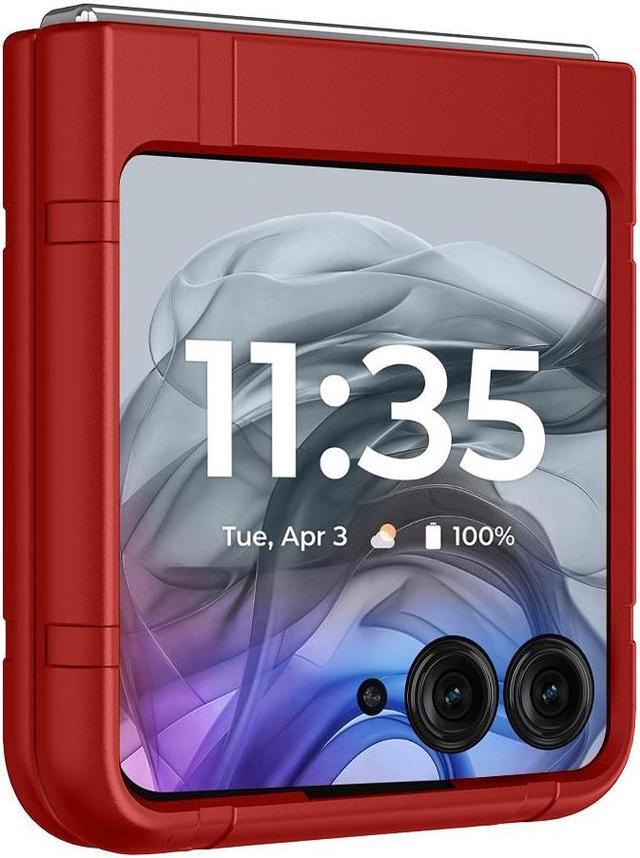 Alt view image 6 of 7 - Textured Hard Case Slim Cover for Motorola RAZR 2024/2025 - Bold Red