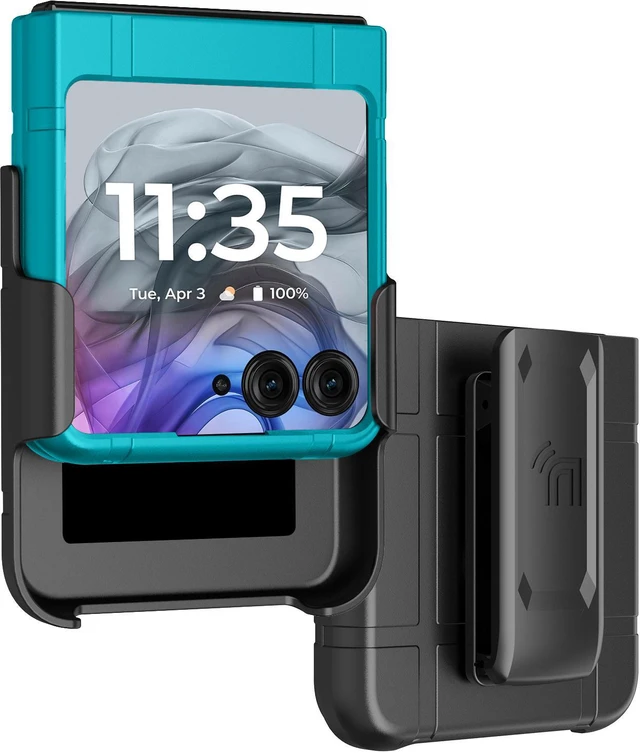 Hard Case and Belt Clip Holster for Motorola RAZR+ 2024 (RAZR 50 Ultra) - Green