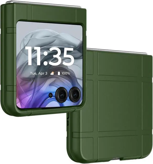 Main image of Textured Hard Case Slim Cover for Motorola RAZR 2024/2025 - Forest Green