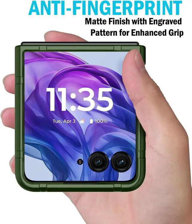 Alt view image 4 of 7 - Hard Case Slim Cover for Motorola RAZR+ 2024/2025 (RAZR PLUS) - Forest Green