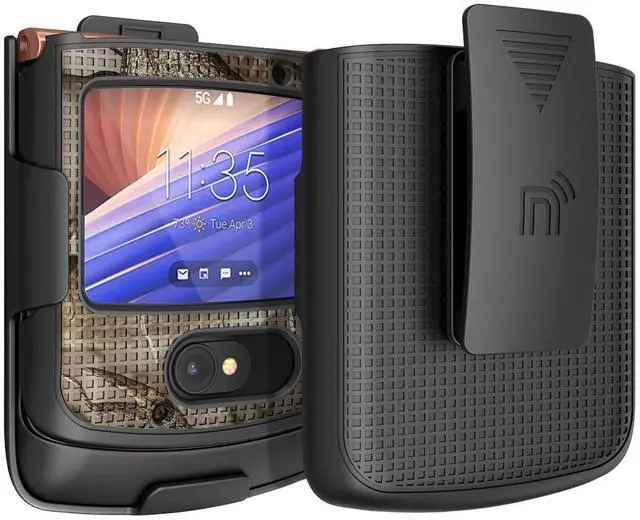 Custodia con Clip per RAZR 5G Flip Phone, Cover in Pelle Antiurto per Razr 5G Cover Posteriore in Pelle(verde