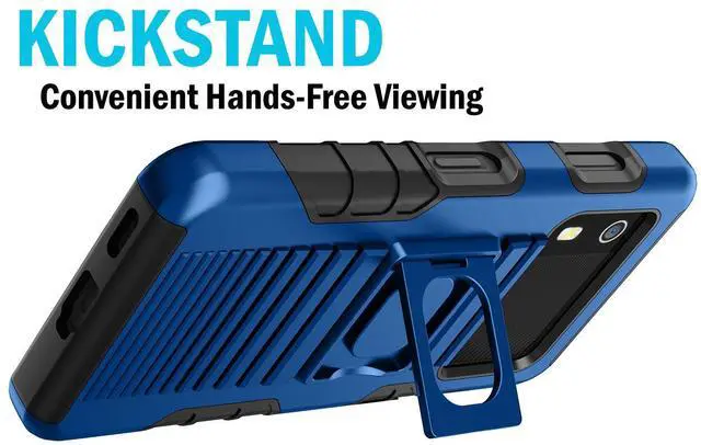 Alt view image 5 of 6 - Rugged Hybrid Case with Ring Grip Stand for Zebra EM45 RFID Mobile - Blue