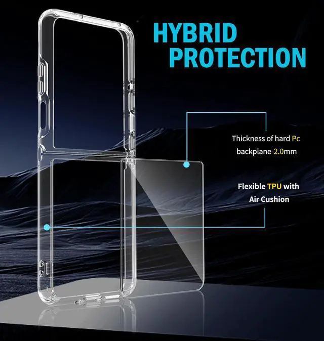 Alt view image 6 of 7 - Clear Case for Motorola RAZR ULTRA 2025 Flip Phone - Slim, Transparent