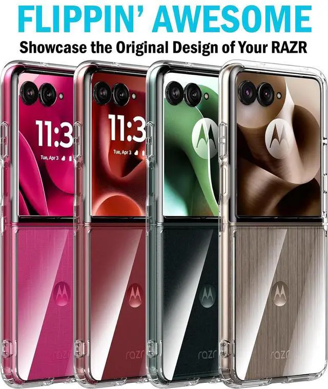 Alt view image 3 of 7 - Clear Case for Motorola RAZR ULTRA 2025 Flip Phone - Slim, Transparent