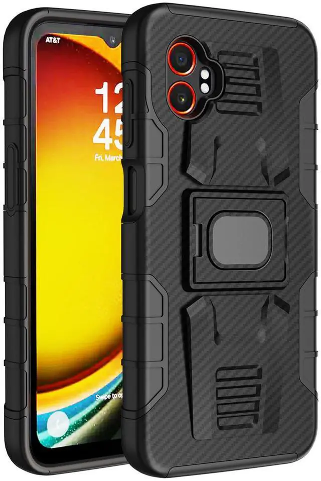 Main image of Rugged Case with Stand for Samsung Galaxy XCover 7 Pro Phone - Carbon Fiber