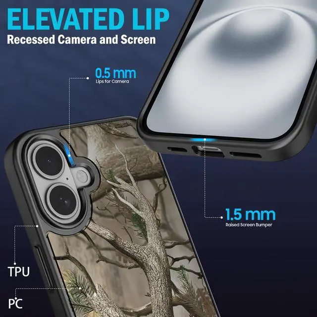 Alt view image 5 of 5 - Case for iPhone 16 - Compatible with MagSafe - Bush Camo