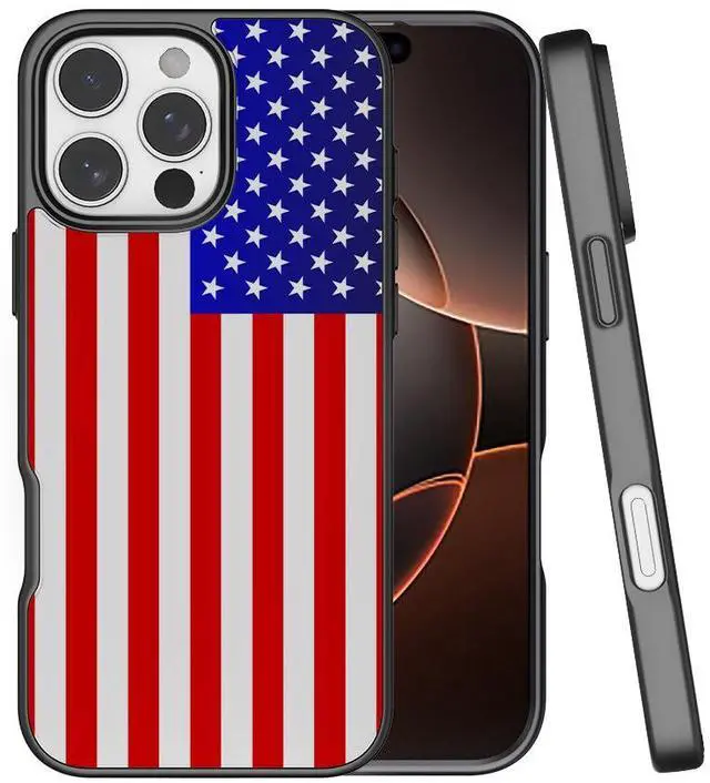 Main image of Case for iPhone 16 Pro Max - Compatible with MagSafe - USA Flag Design