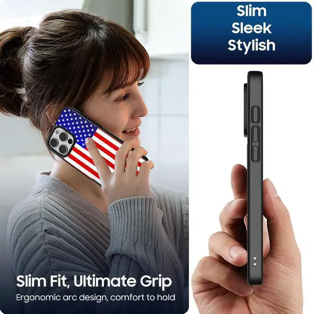 Alt view image 6 of 6 - Case for iPhone 16 Pro Max - Compatible with MagSafe - USA Flag Design