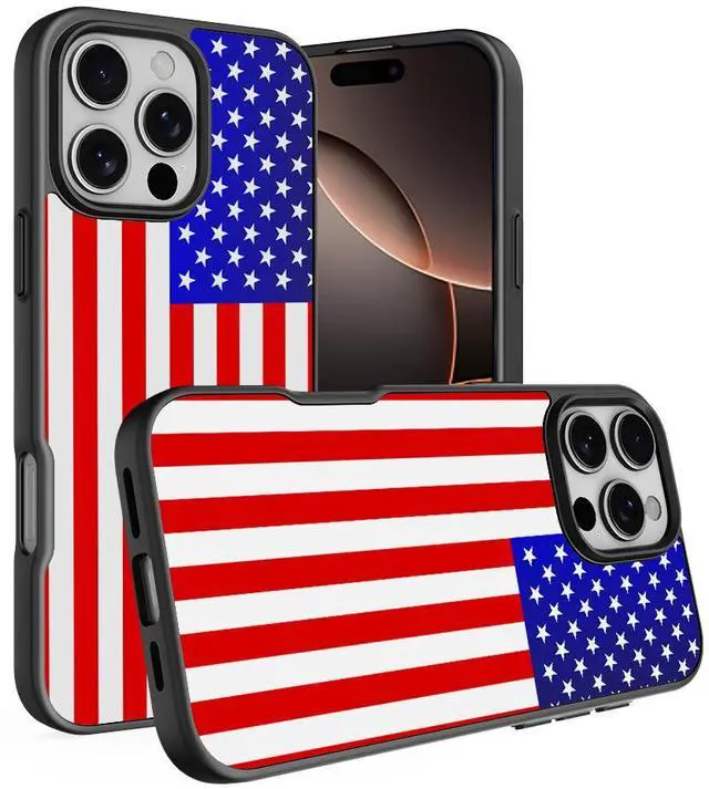 Alt view image 2 of 6 - Case for iPhone 16 Pro Max - Compatible with MagSafe - USA Flag Design