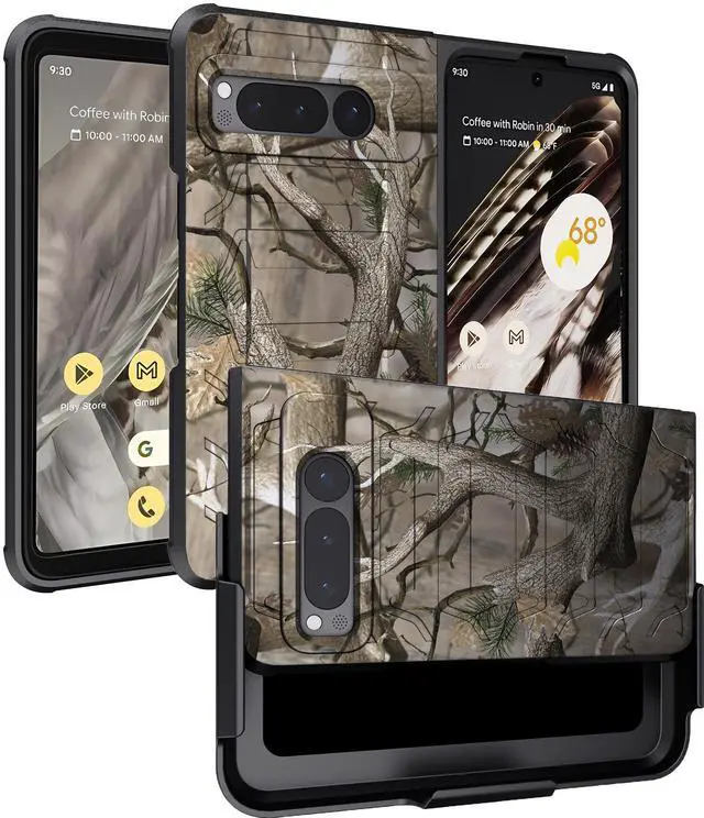 Main image of Case and Belt Clip Holster for Google Pixel Fold Phone (2023) - Camo Tree