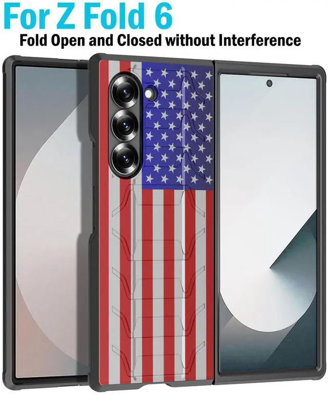 Alt view image 3 of 7 - Case and Belt Clip with S Pen Holder for Samsung Galaxy Z Fold 6 - USA Flag