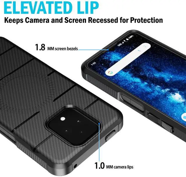 Alt view image 6 of 7 - Case for Sonim XP Pro 5G Phone - Black Carbon Fiber (Compatible with Magsafe)