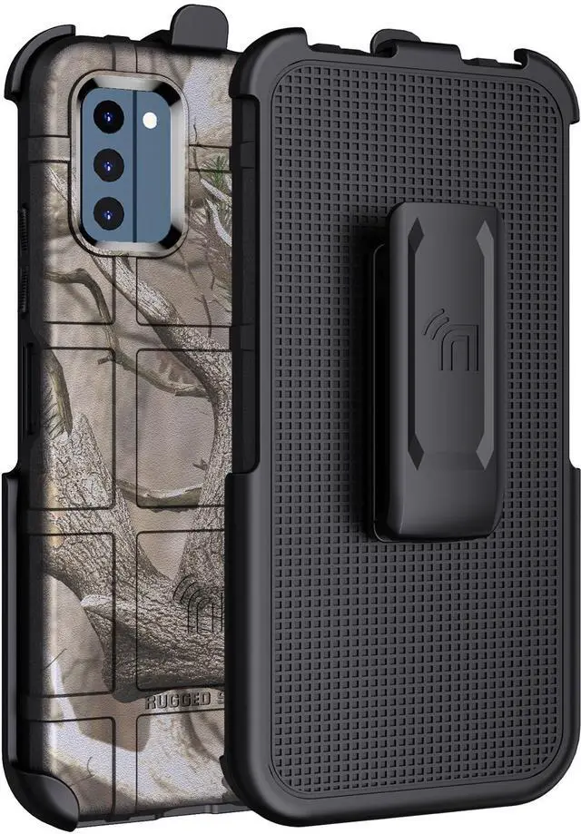 Main image of Special Ops Rugged Case and Belt Clip Holster for Nokia C300 Phone - Camo Tree