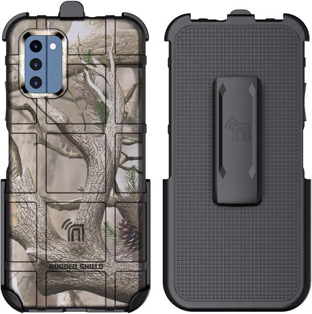 Alt view image 2 of 7 - Special Ops Rugged Case and Belt Clip Holster for Nokia C300 Phone - Camo Tree