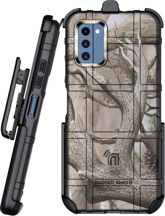 Alt view image 6 of 7 - Special Ops Rugged Case and Belt Clip Holster for Nokia C300 Phone - Camo Tree