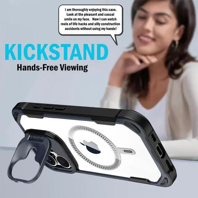 Alt view image 5 of 6 - Camera Stand Case for iPhone 16 - Compatible with MagSafe - Hale Navy/Black