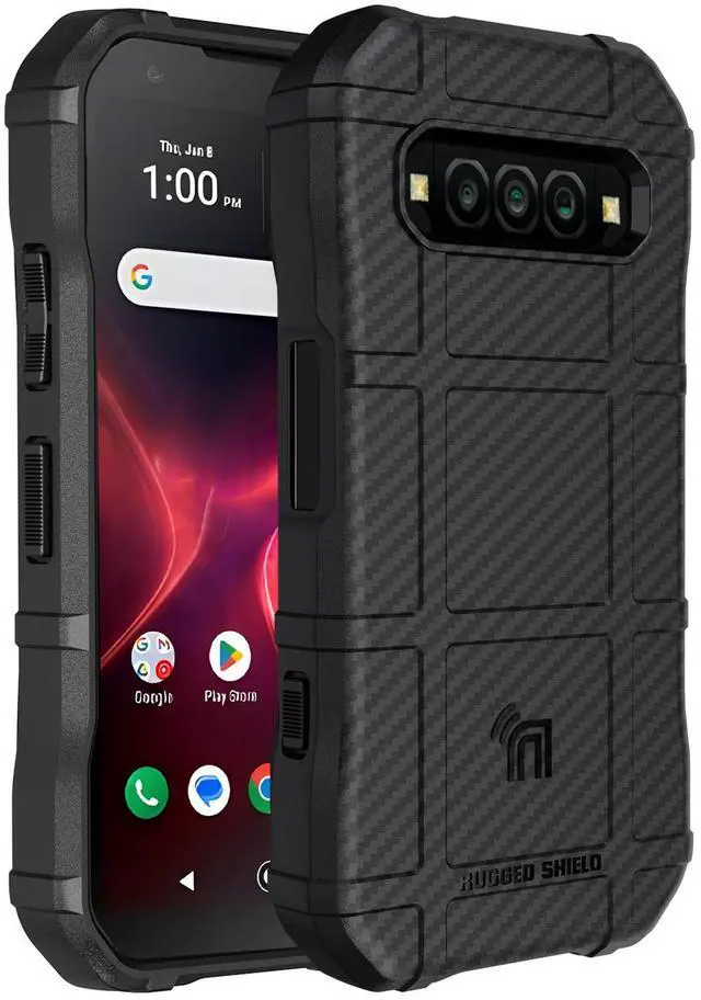 Alt view image 6 of 7 - Special Ops Rugged Shield Case for Kyocera DuraForce Pro 3 - Black Carbon Fiber