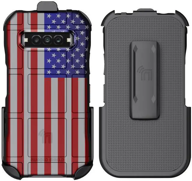 Alt view image 2 of 7 - Special Ops Rugged Case and Belt Clip for Kyocera DuraForce Pro 3 - USA Flag