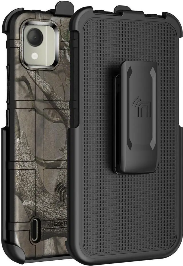 Main image of Special Ops Rugged Case and Belt Clip Holster for Nokia C110 Phone - Camo Tree