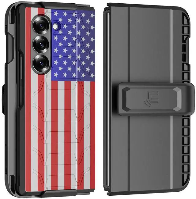 Alt view image 2 of 7 - Case and Belt Clip with S Pen Holder for Samsung Galaxy Z Fold 6 - USA Flag