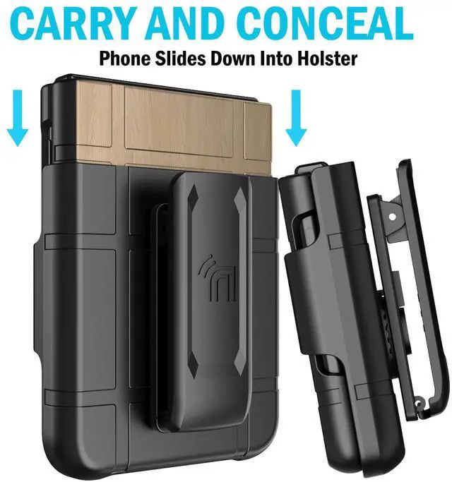 Alt view image 5 of 7 - Hard Case and Belt Clip Holster for Moto RAZR ULTRA 2025 - Woodgrain