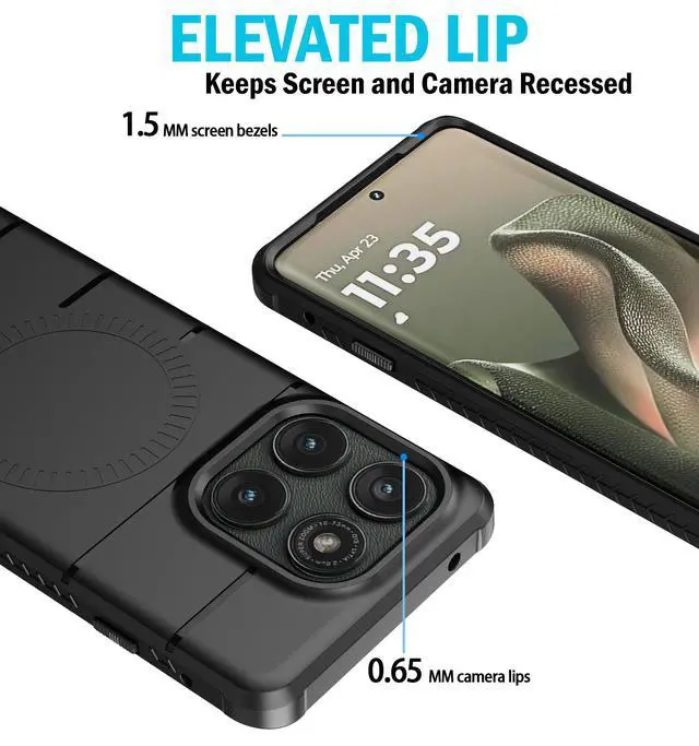 Alt view image 4 of 7 - Case for Motorola Edge 5G 2025 Phone - Matte Black (Compatible with Magsafe)