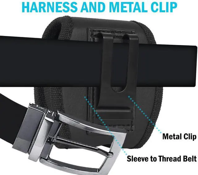 Alt view image 5 of 7 - Black Leather Dip Clip Case Belt Harness Pouch for Copenhagen / Skoal Chew Can