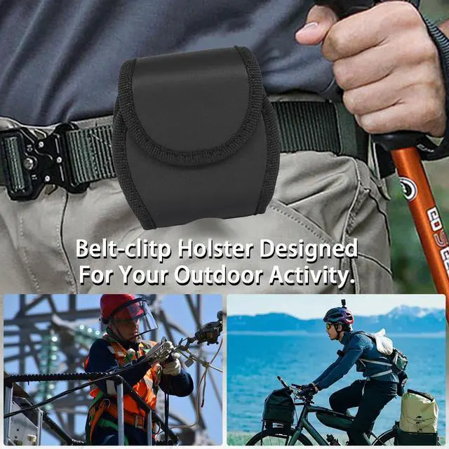 Alt view image 7 of 7 - Black Leather Dip Clip Case Belt Harness Pouch for Copenhagen / Skoal Chew Can