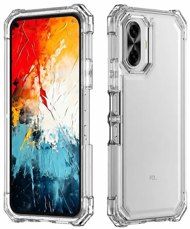 Main image of Hybrid Case Anti-Shock Cover for TCL K70 5G Phone - Clear