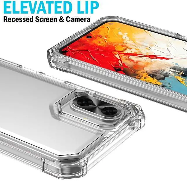 Alt view image 5 of 7 - Hybrid Case Anti-Shock Cover for TCL K70 5G Phone - Clear