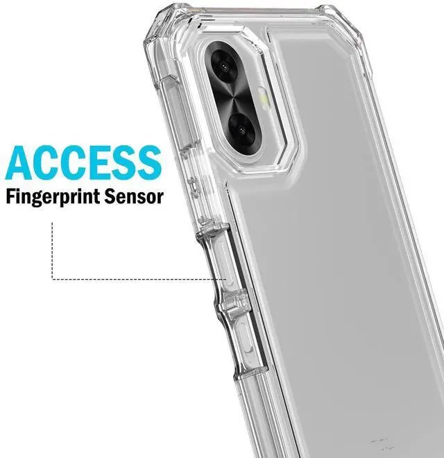 Alt view image 7 of 7 - Hybrid Case Anti-Shock Cover for TCL K70 5G Phone - Clear