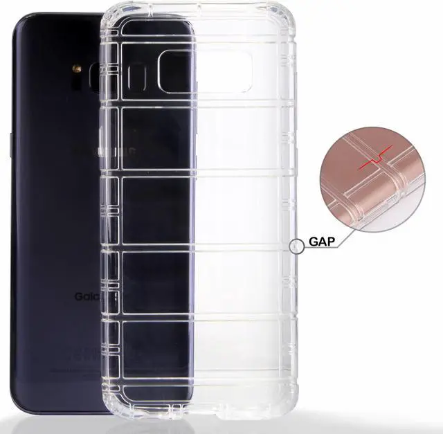 Alt view image 3 of 7 - CLEAR TRANSPARENT AIR CUSHION TPU FLEXIBLE GRIP CASE COVER FOR SAMSUNG GALAXY S8