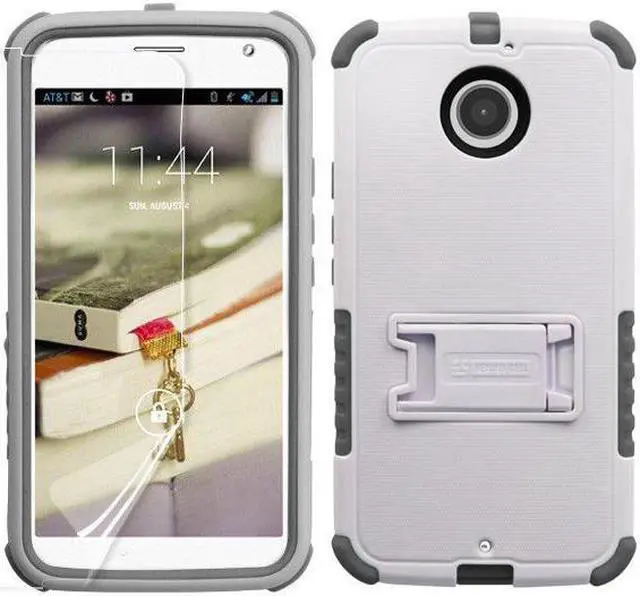 Main image of WHITE GRAY TRI-SHIELD CASE STAND SCREEN PROTECTOR FOR MOTOROLA MOTO-X 2nd GEN