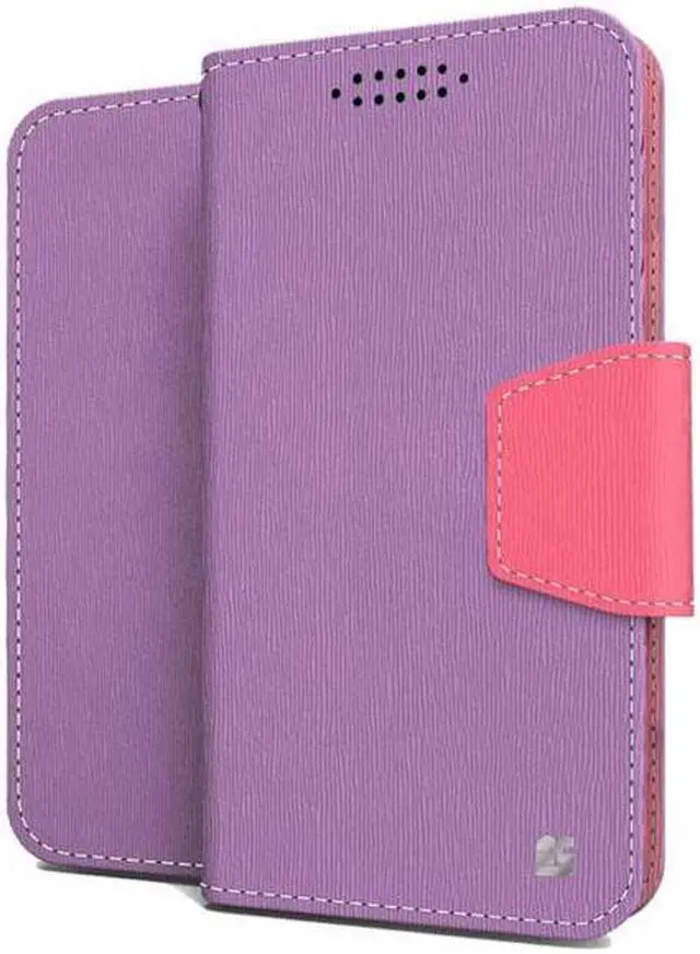 Alt view image 2 of 5 - PURPLE/PINK INFOLIO WALLET CREDIT CARD ID CASE FOR SAMSUNG GALAXY S6 EDGE PLUS +